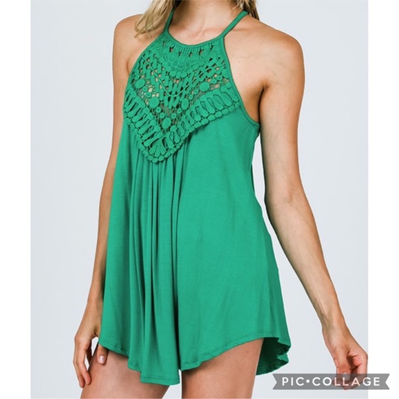 Crochet Lace Halter Tank Top - Picture 2 of 8